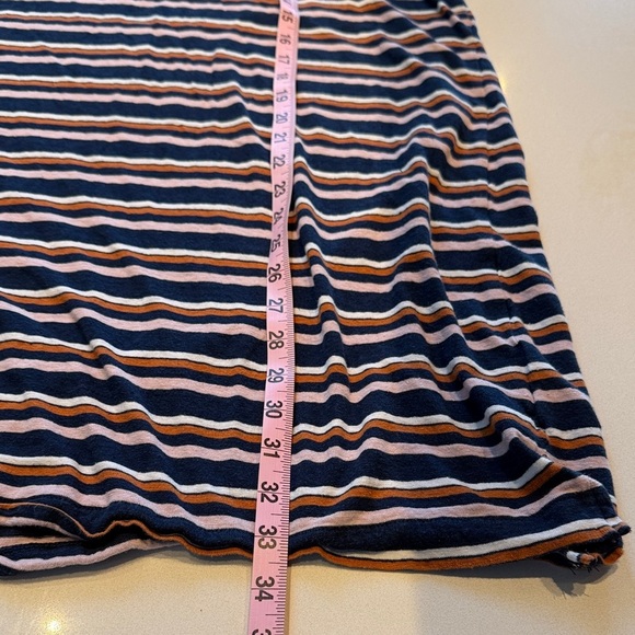 Madewell Striped Henley Tshirt Mini Dress, Bengali Indigo, Size XL - Picture 8 of 9
